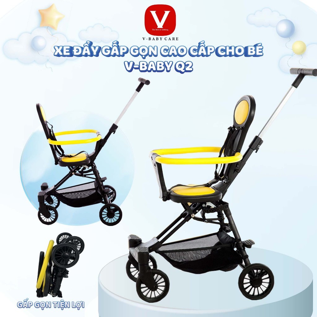 Xe đẩy gấp gọn đảo chiều v-baby q2