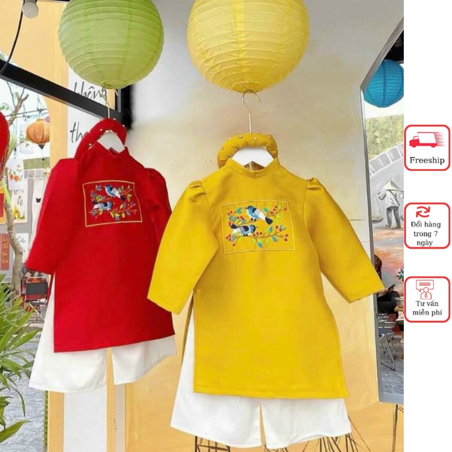 Áo dài cách tân cho bé [𝐋𝐢𝐢𝐧] Áo dài tafta cao cấp nhiều màu BG02