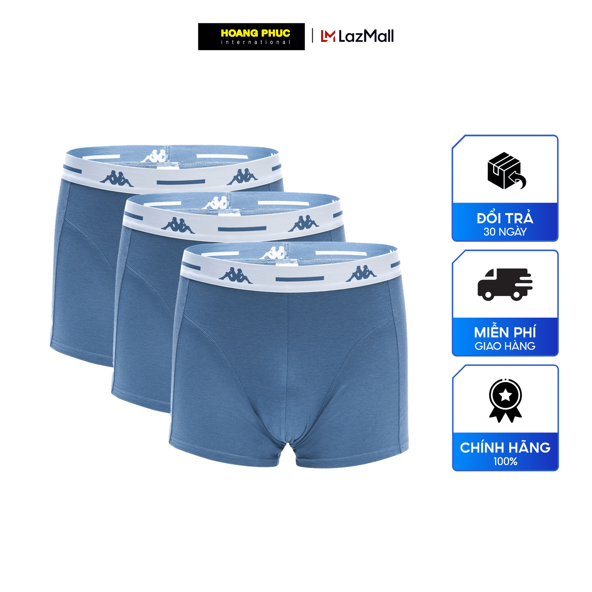 Combo 3 quần lót boxer nam KAPPA thoáng mát 361I19W