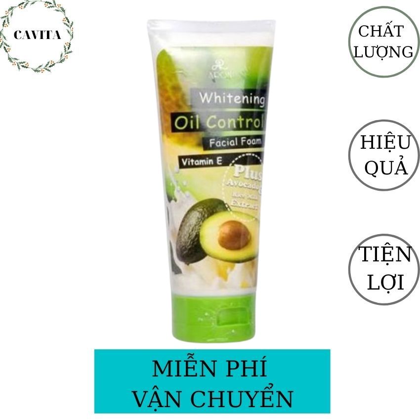 [FREESHIP] Sữa Rửa Mặt Bơ 210g Thái Lan CAVITA Cho Da Nhờn Giảm Mụn