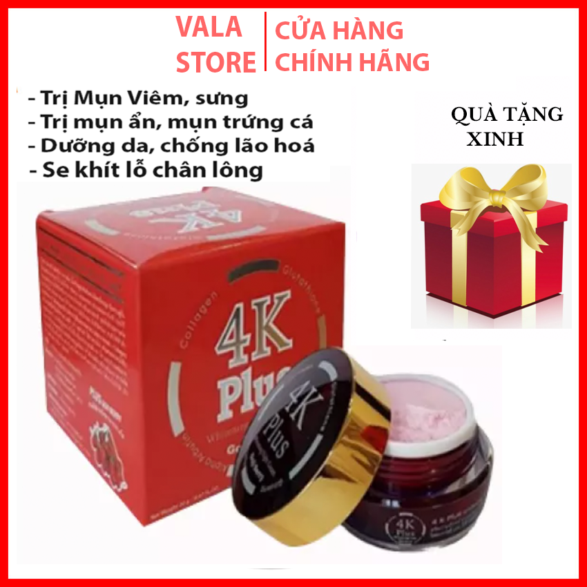Kem 4K Plus Thái Lan Giảm Mụn Viêm Mụn ẨnGiảm Thâm Se Khít Lỗ Chân Lông Hủ 20Gr - Vala Store