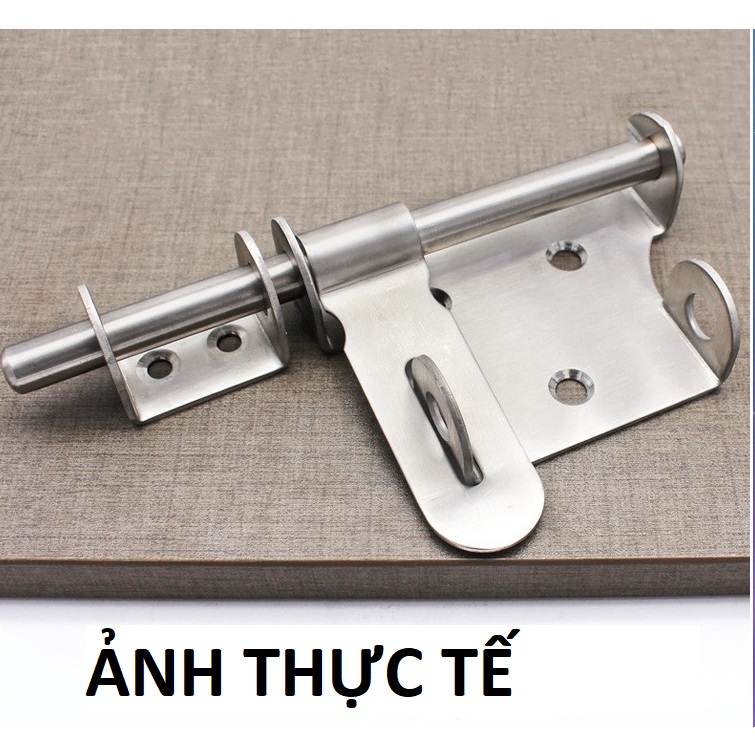 Chốt khóa cửa - then cửa bằng inox, bản lề then chốt gài khoá cửa có tay cầm bằng 100% inox-008