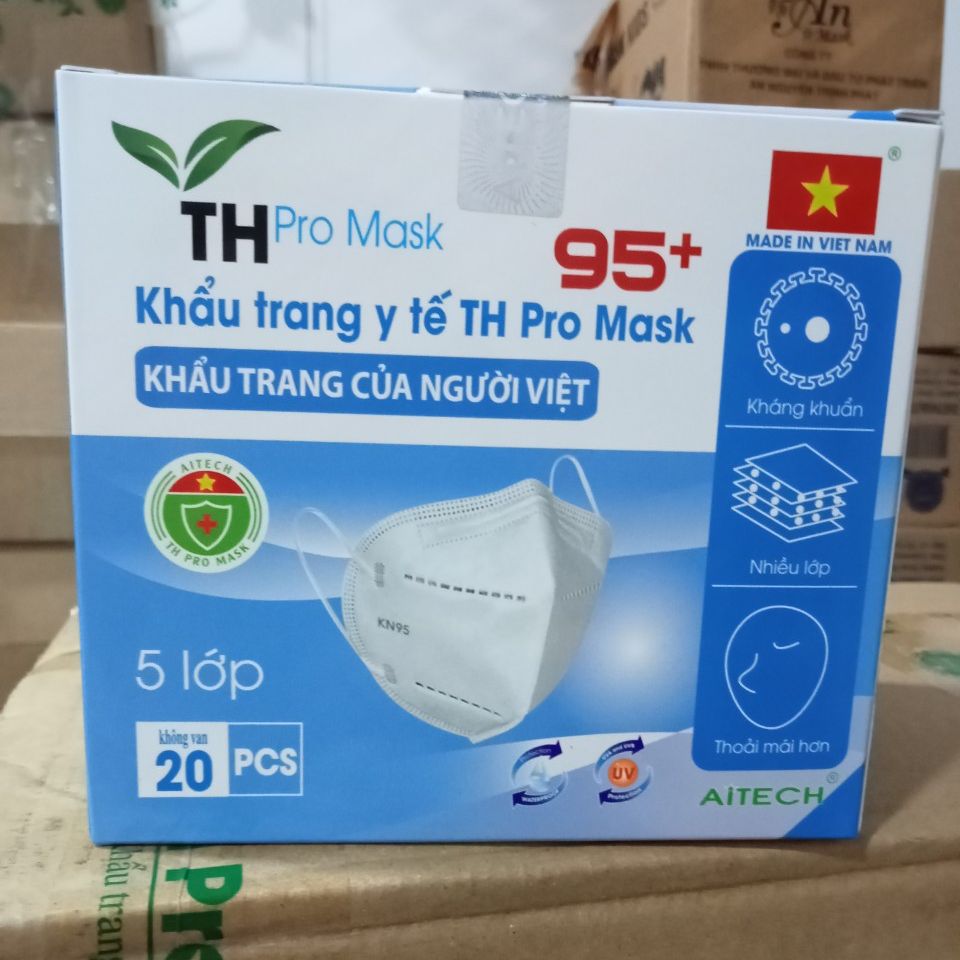 Khẩu trang y tế 5 lớp th pro mask kn 95+ - hộp 20 cái