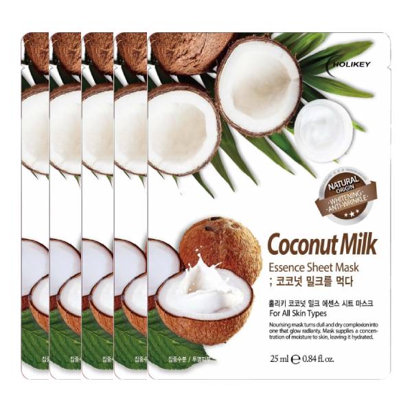 Combo 10 mặt nạ dừa dưỡng ẩm, ngừa lão hóa da holikey coconut essence sheet mask 10x25ml