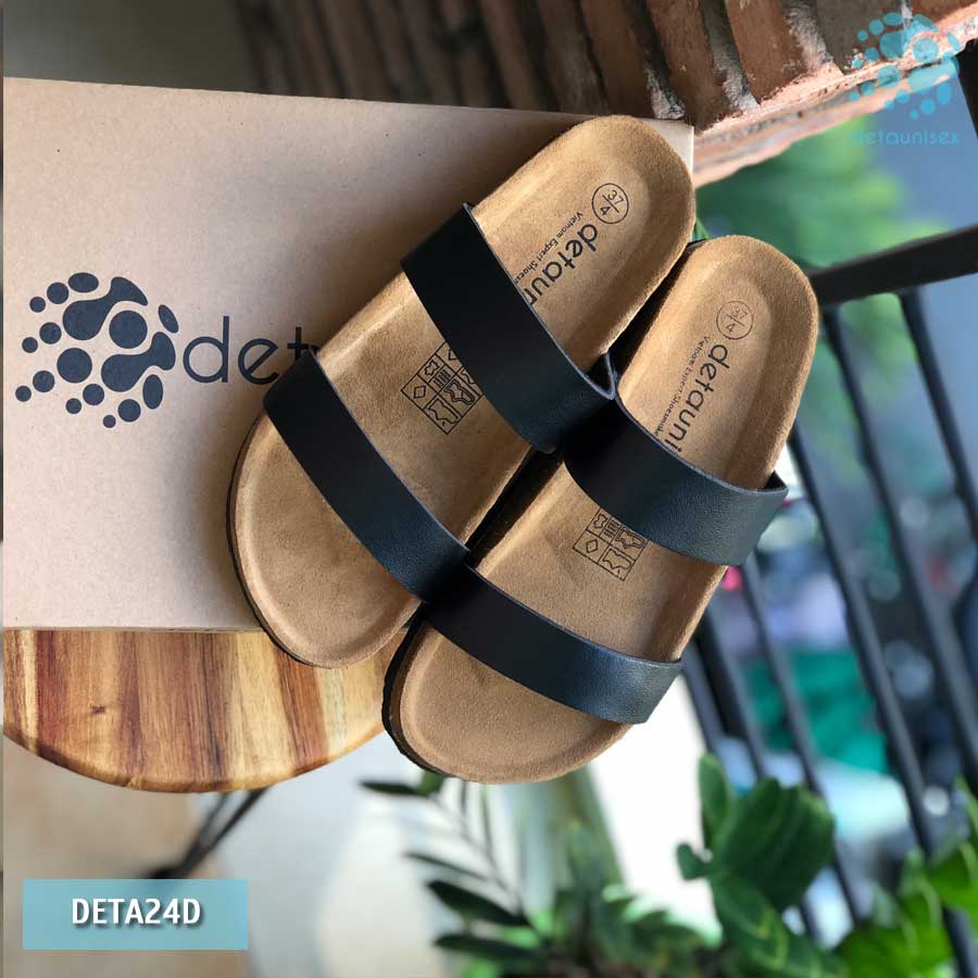 Dép Birken đế trấu nam nữ 2 quai ngang Detaunisex phong cách cá tính