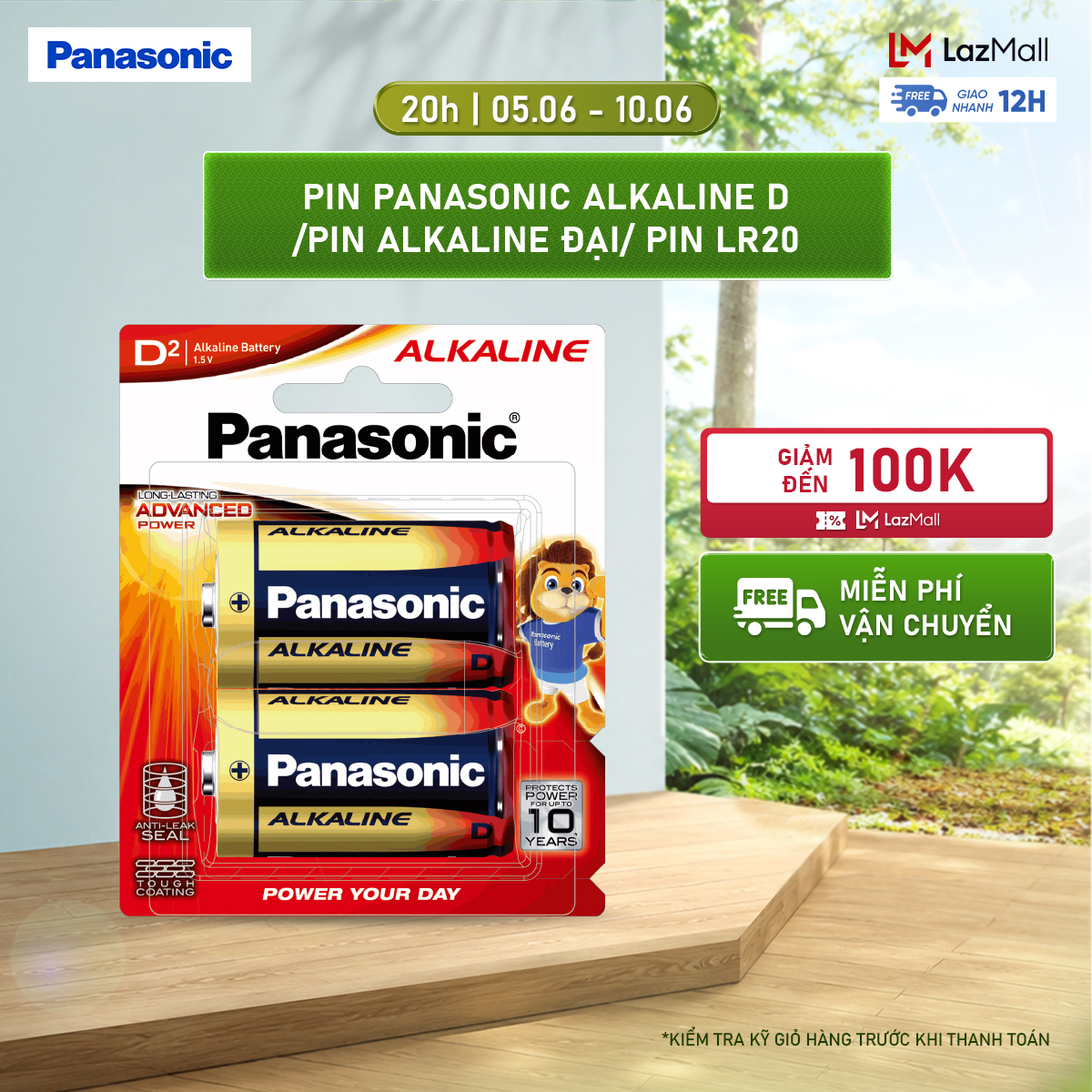 Pin Panasonic Alkaline D (Pin Đại) LR20 – Hàng Chính Hãng