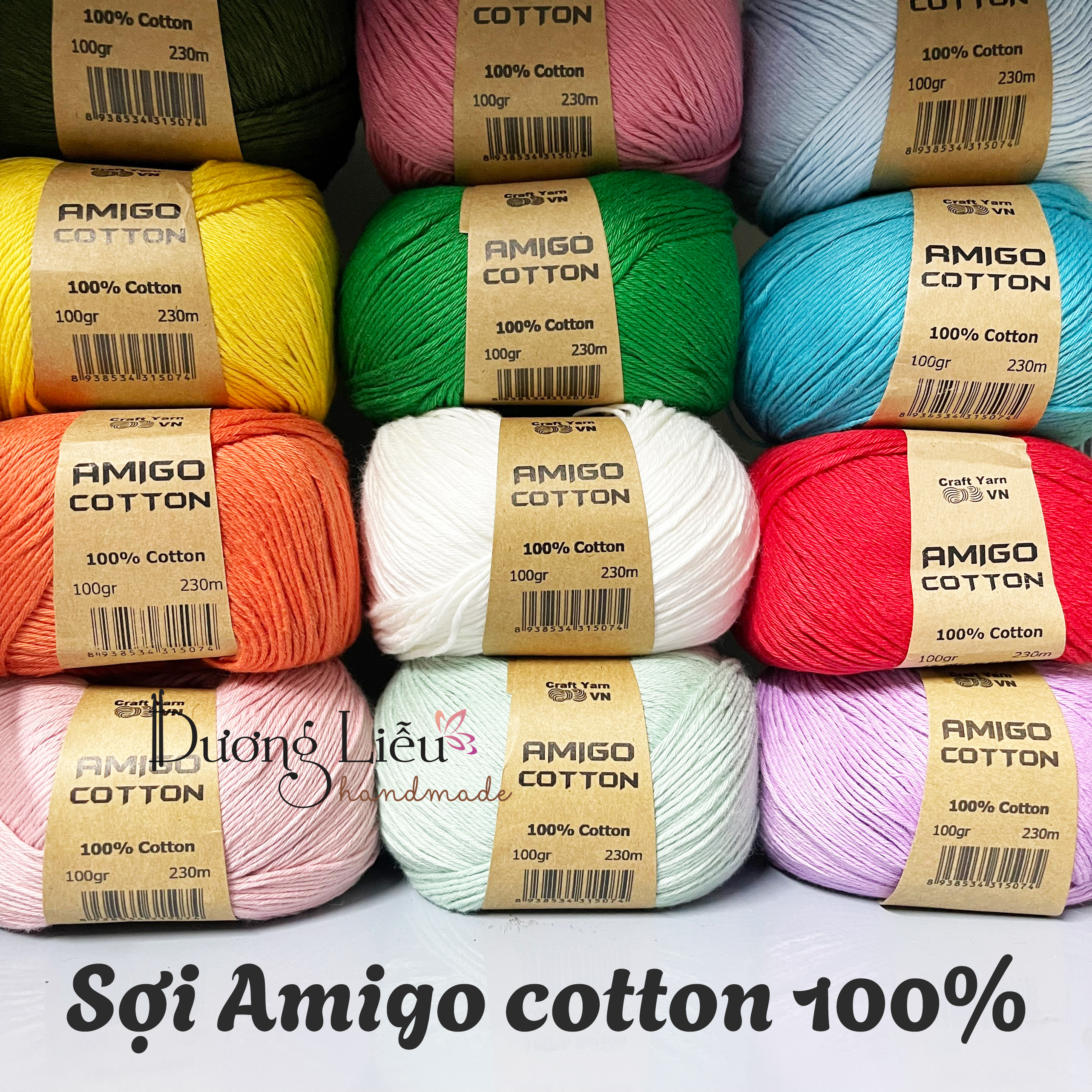 Sợi Amigo Craft yarn 100% Cotton (cuộn 100gr)