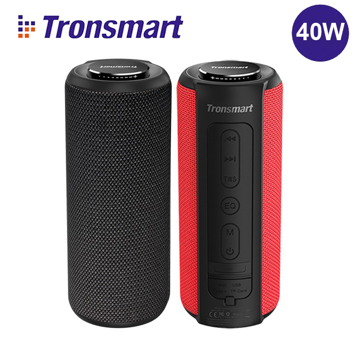  Loa Bluetooth Tronsmart Element T6 Plus   T6 Plus Upgraded Loa di động 40W Loa âm thanh trầm với Chống nước PX7 kiêm sạc dự phòng thuận tiện - BẢO HÀNH 12 THÁNG 