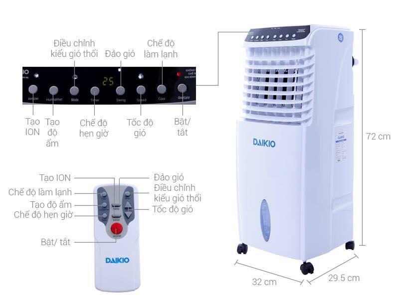 Quạt điều hòa daikio dka-0800a