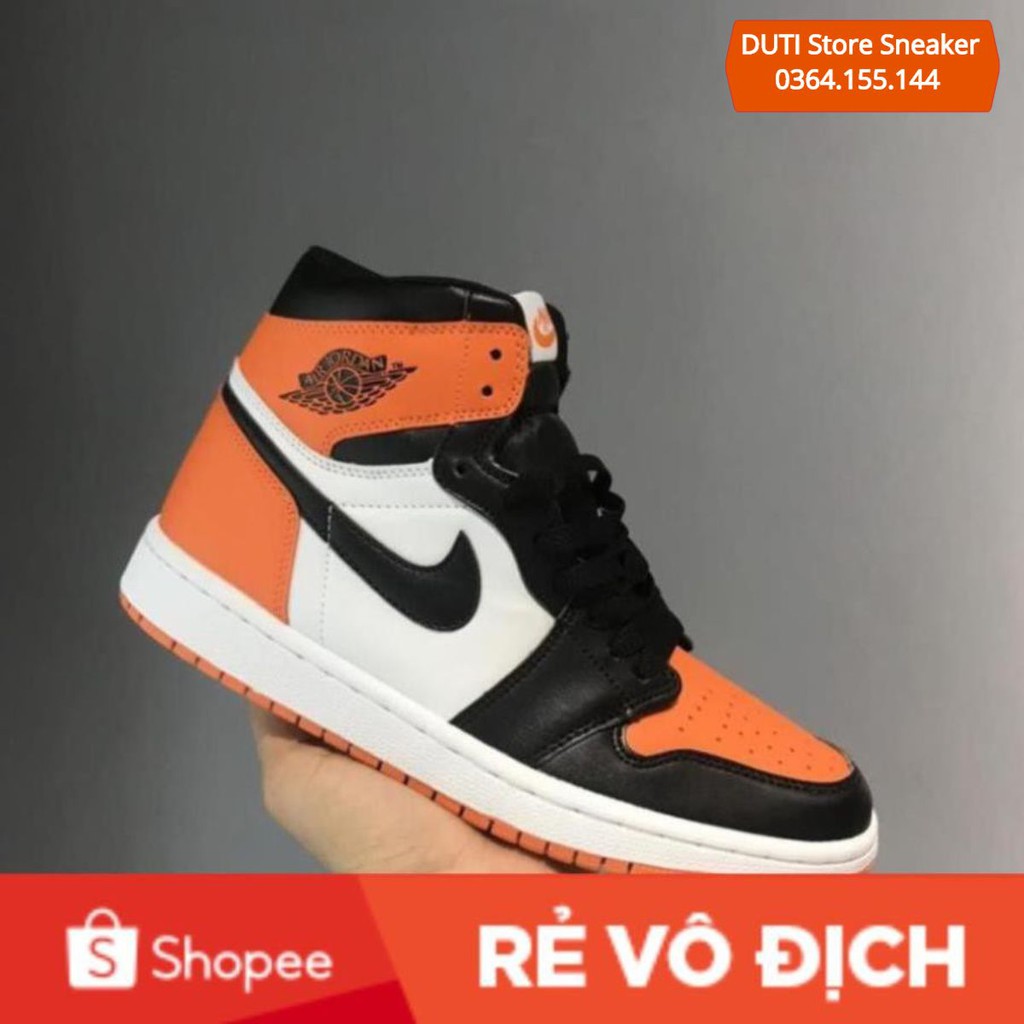 Giày thể thao jordan cổ cao giày sneaker jd1 cao cổ giày cam cao nam nữ full box