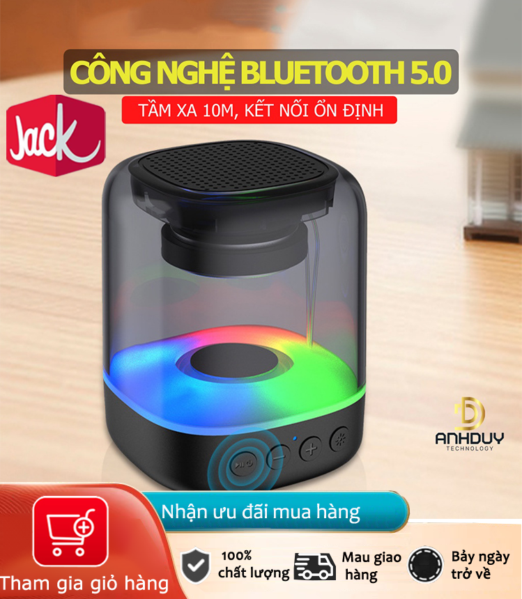 Jack Loa Bluetooth mini không dây Led RGB8 Chế độ nhấp nháy màu trung bình