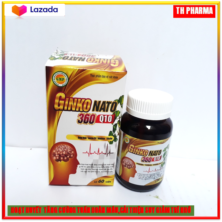 Viên uống hoạt huyết  dưỡng não Ginkgo Natto With coenzym Q10 với thành phần Gingko biloab 500mg giúp hoạt huyết dưỡng não, cải thiện tình trạng thiếu máu não, rối loạn tiền đình, suy giảm trí nhớ-