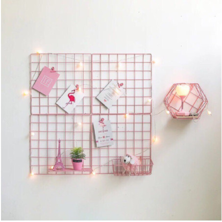 Khung lưới sắt trang trí 35x35cm có 3 màu trắng đen hồng