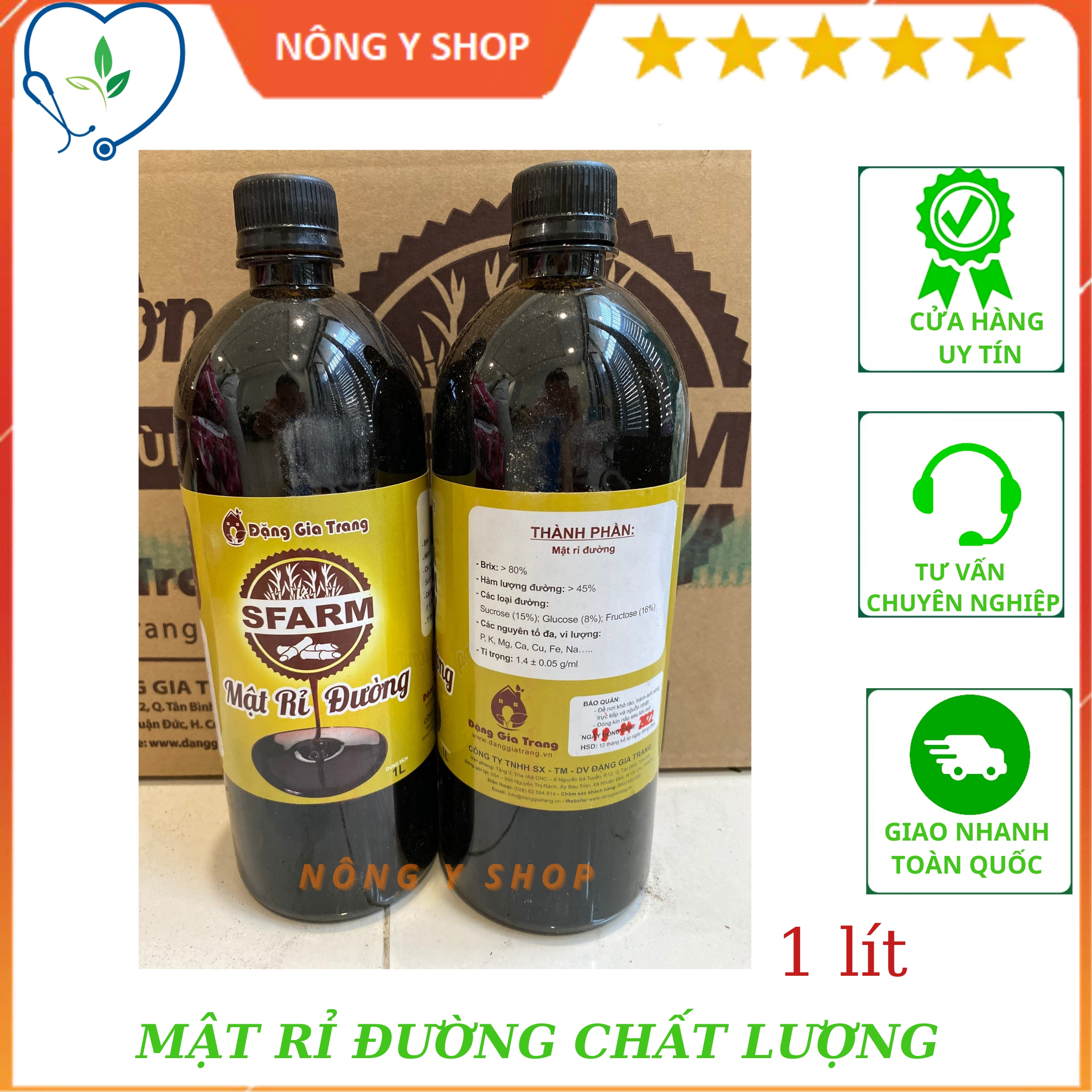 Mật rỉ đường sfarm nguyên chất dùng ủ phân nuôi cấy vi sinh cực tốt chai 1 lít