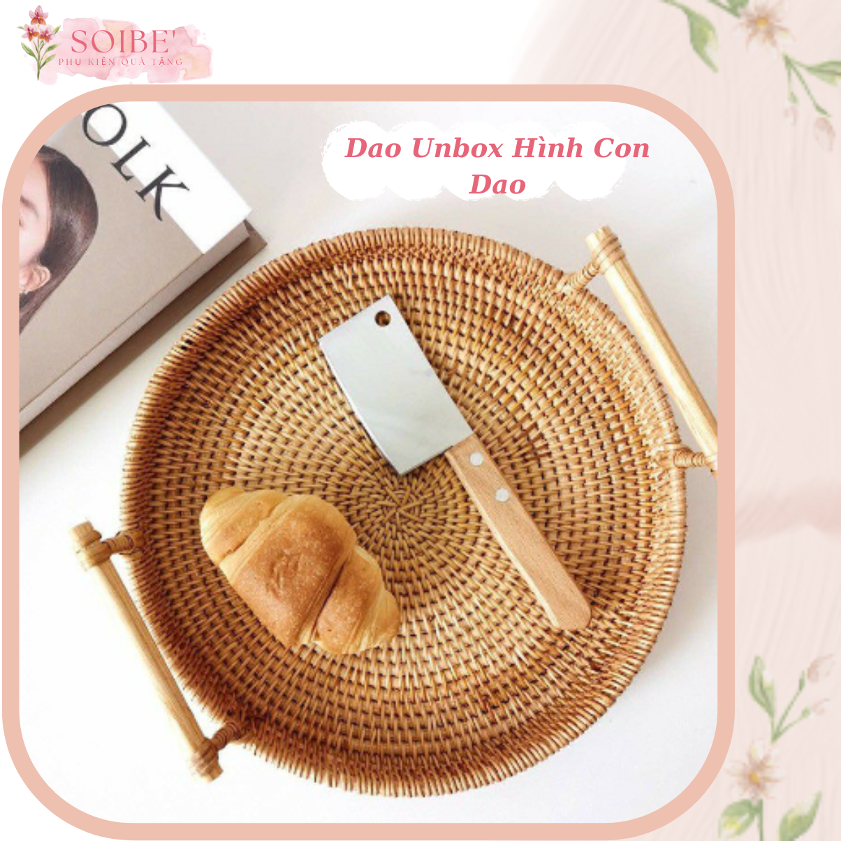 Dao rọc giấy mini hình con dao Cute mini dùng unbox, cắt bánh ngọt decor trang trí SOIBE