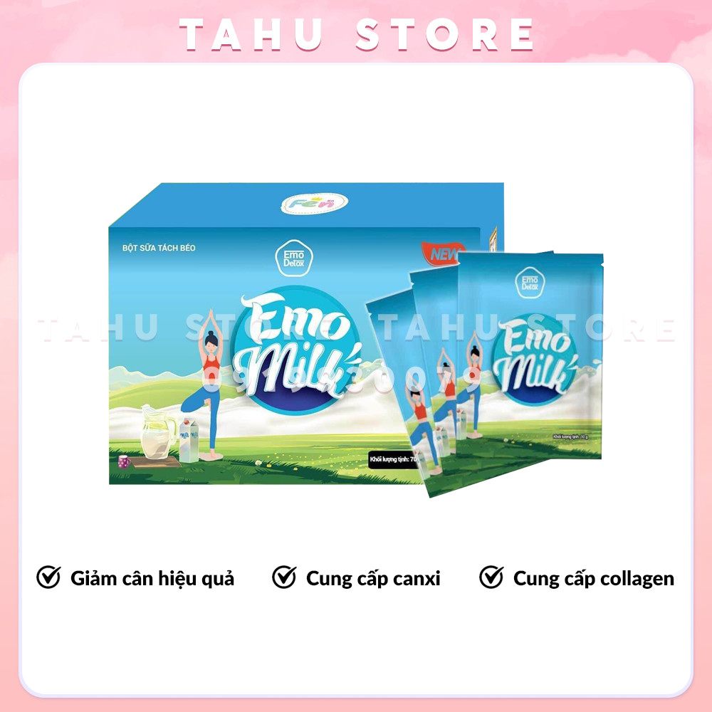 Bột hòa tan giảm cân vị Sữa Emo Detox thơm ngon - TAHU