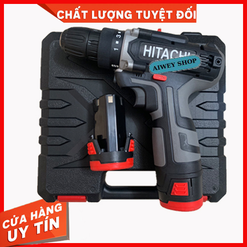 Máy khoan pin 12v hitachi - máy khoan cầm tay 2 pin - máy khoan gia đình tiện lợi sử dụng vặn ốc vít bắn tôn