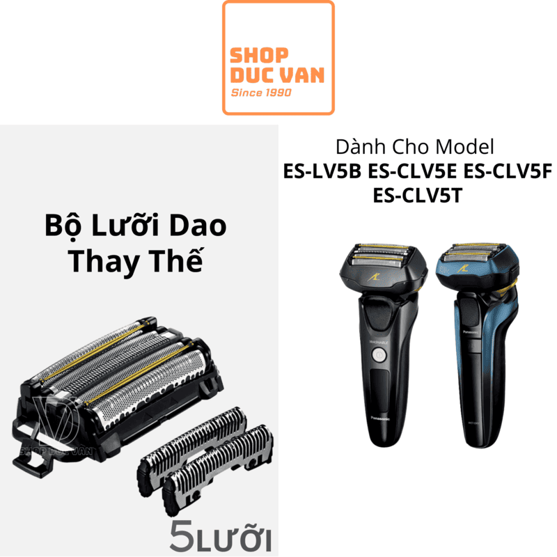 Panasonic 5-Blade Shaver Replacement Foil & Blade Set for ES-LV5B ES-CLV5E ES-CLV5F ES-CLV5T [ Shop Duc Van ]