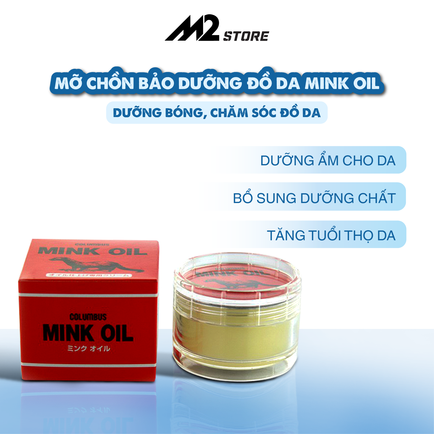Mỡ chồn bảo dưỡng bóng đồ da Mink Oil cho áo da giày da túi ví da