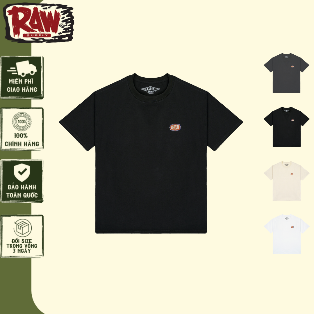 Áo thun Raw thêu basic vải thun cotton thoáng mát 4 chiều ArrowShop