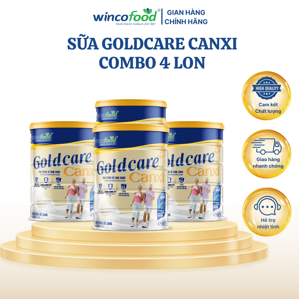 (Combo 4 lon) Sữa bột Wincofood GoldCare Canxi (800g/lon)