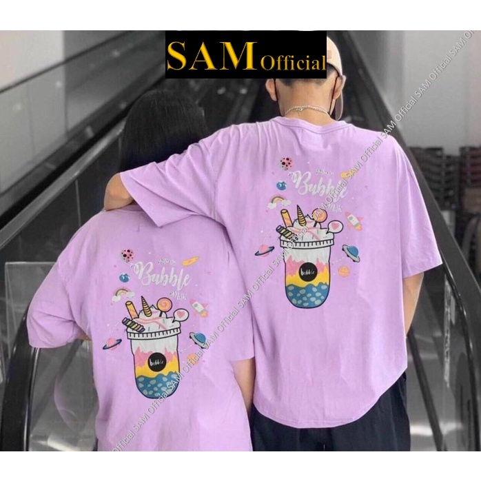 Áo Thun Nam Nữ Phông Rộng Tay Lỡ Chất Cotton Mát Mịn👕Sam Official👕Freeship Extra👕Áo Thun Form Rộng Bubble Màu Tím