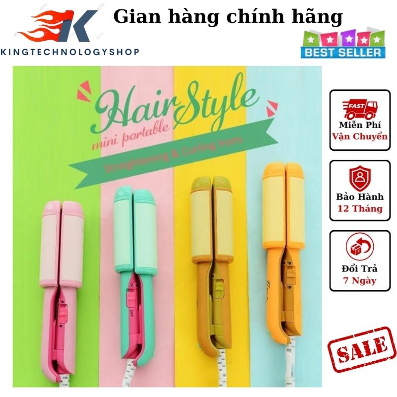 Máy uốn tóc mini duỗi ép tạo kiểu xoăn thẳng 3in1 KEMIER summer fruit tiện dụng 2872