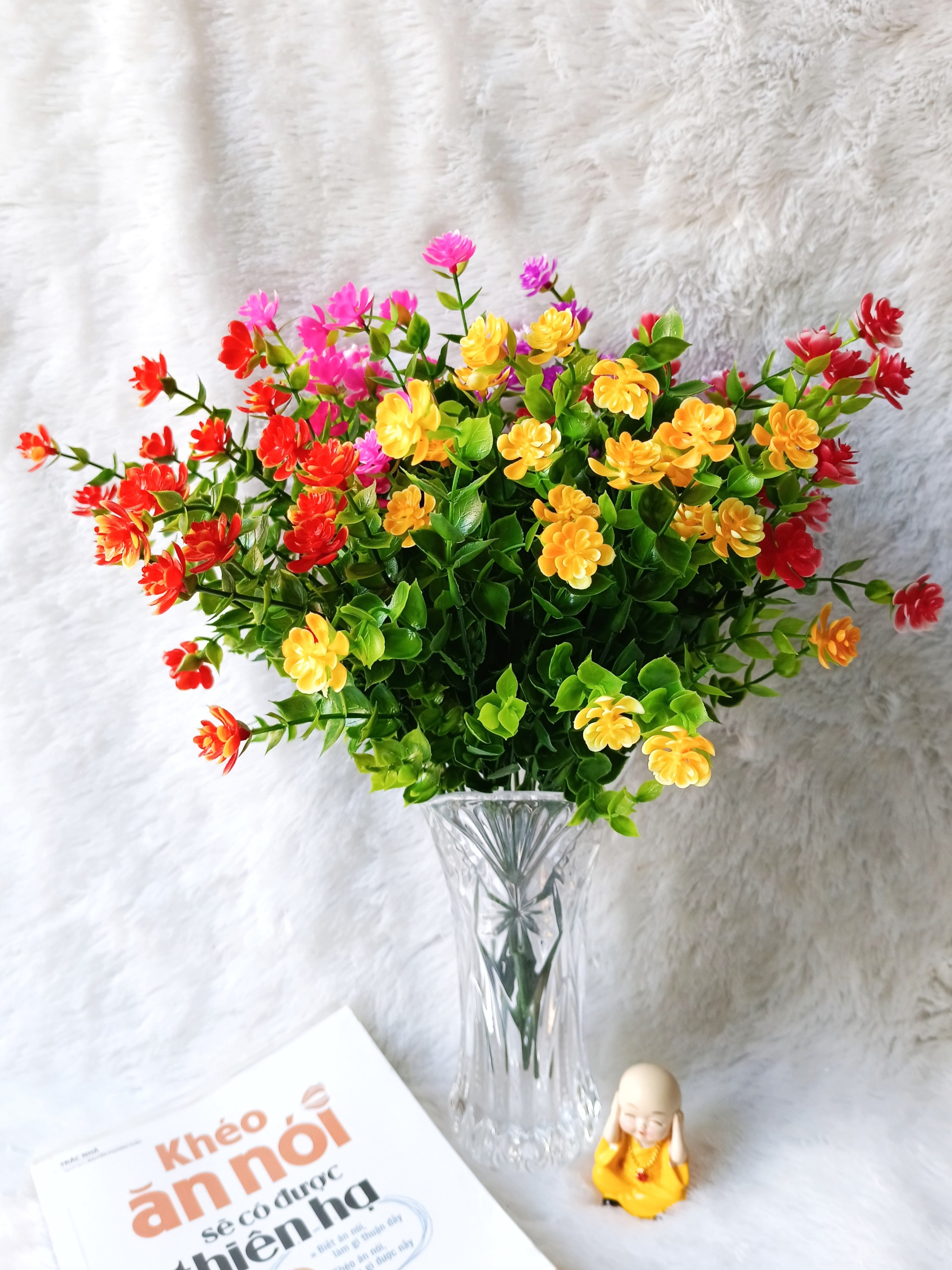 Cành hoa baby VI024 ( 7 nhánh lớn, 35 nhánh nhỏ, cao 35 cm, hoa nhựa), hoa giả trang trí