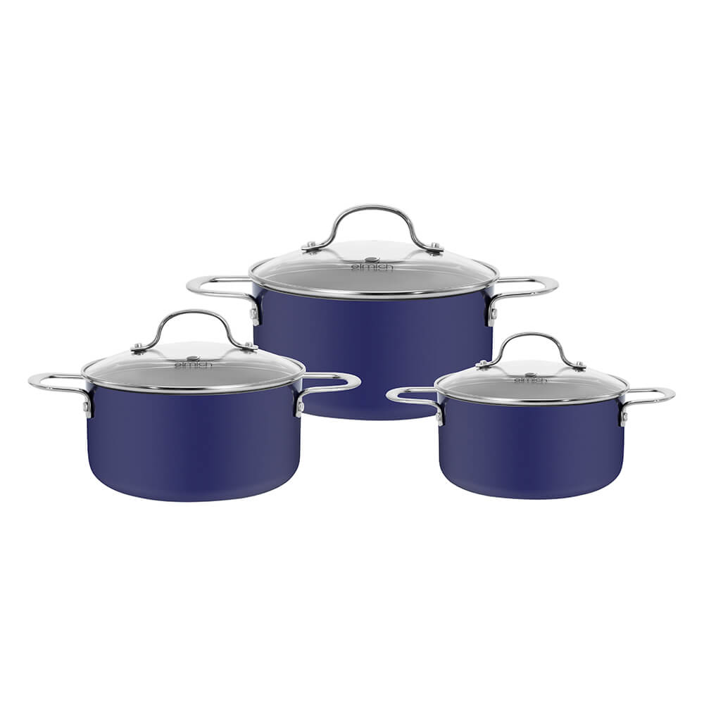   Sale năm mới- 01-03.0 Bộ nồi chống dính Ceramic Elmich Classic EL5224FD03 size 18,20,24cm 