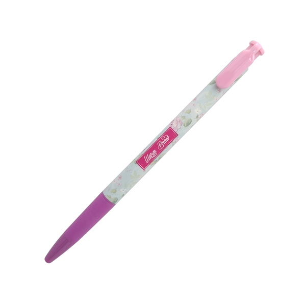 Bút bi bấm m&g 0.5mm abp82774 - mực xanh - màu hồng