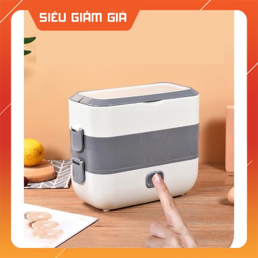 Hộp cơm cắm điện hình chữ nhật 4 ngăn đem đi mọi nơi siêu tiện lợi