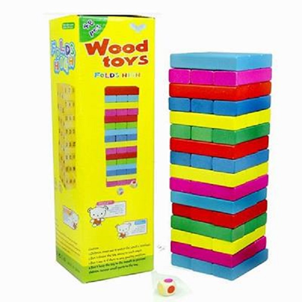 Bộ rút gỗ size lớn 23cm hai loại 54 và 48 thanh gỗ sắc màu vui nhộn cho bé chơi cùng anh chị em tại nhà hoặc người lớn giải stress - shop Hoài Lê Sài Gòn