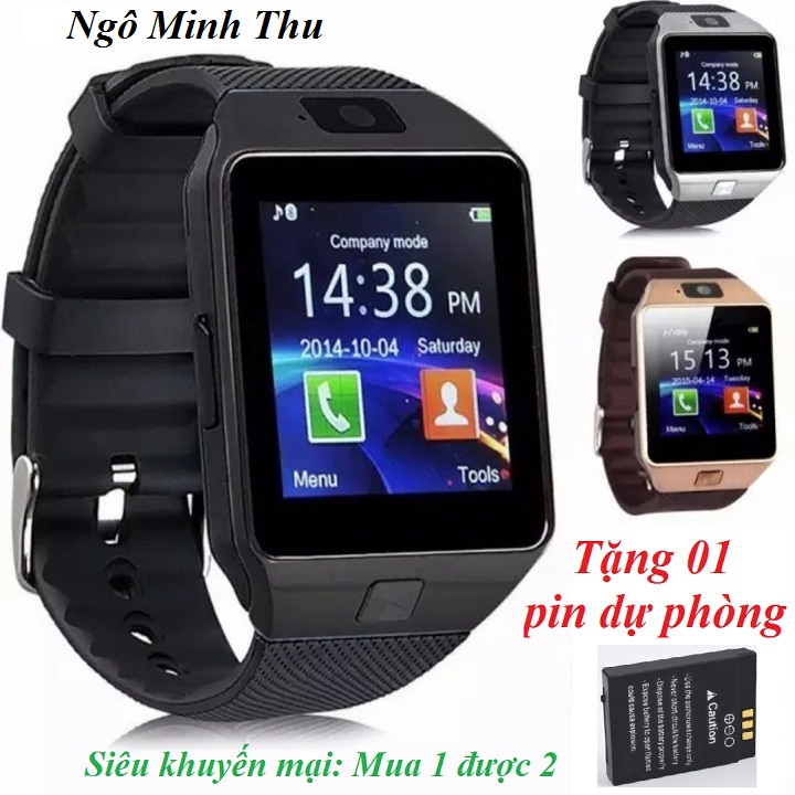 Đồng hồ thông minh DZ09, tiếng Việt, lắp sim nghe, gọi, nhắn tin, lướt face, wed... tặng 01 pin chính hãng