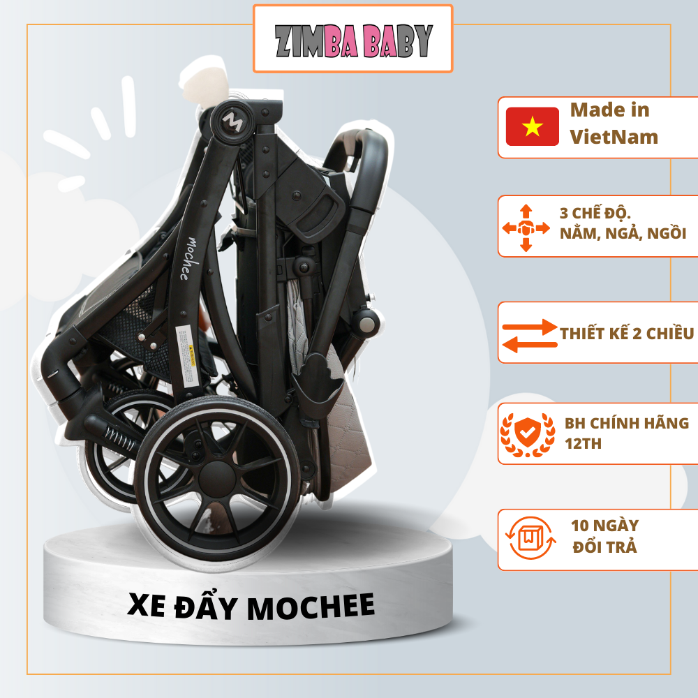 Xe đẩy cho bé Mochee MC047 gấp gọn thiết kế hai chiều gấp gọn dễ dàng mang