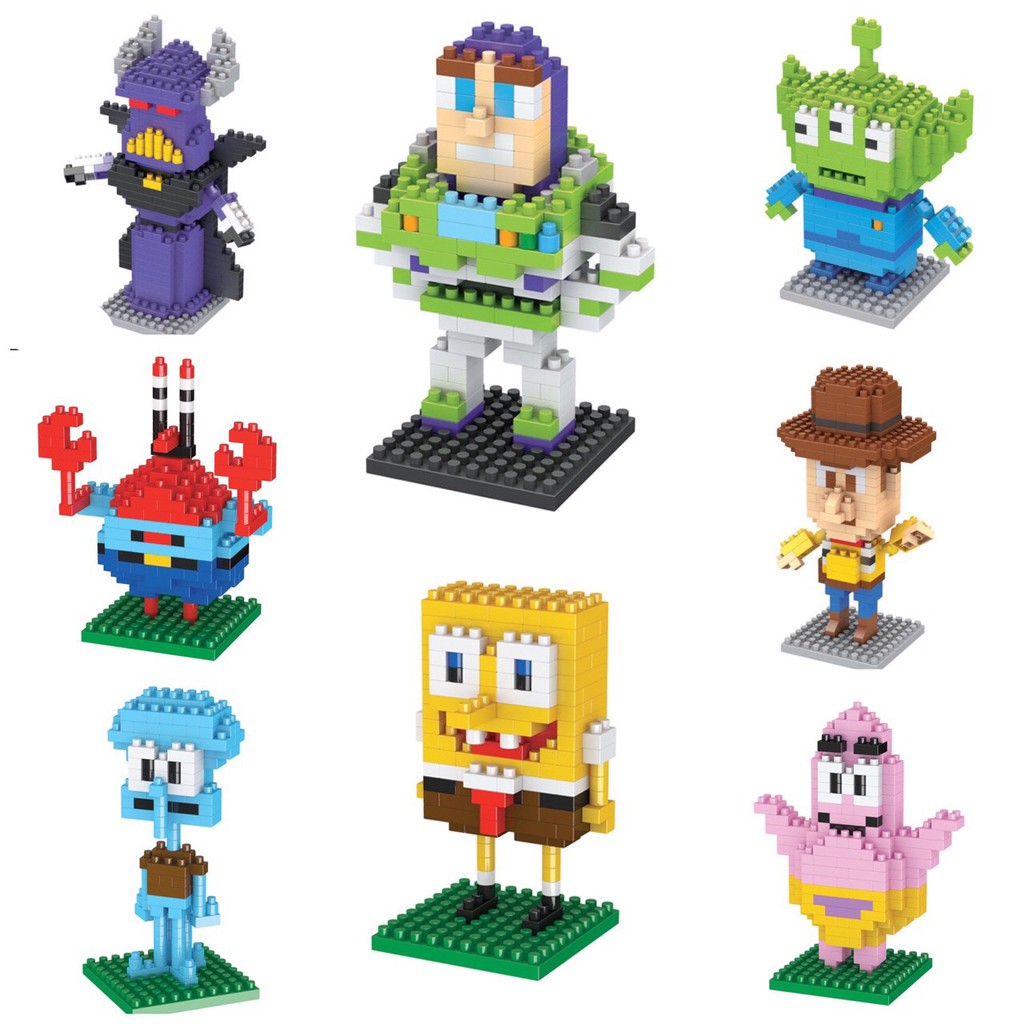 Bộ lắp ráp Lego mô hình Robot Toy Story, bọt biển SpongeBob nhiều chi tiết