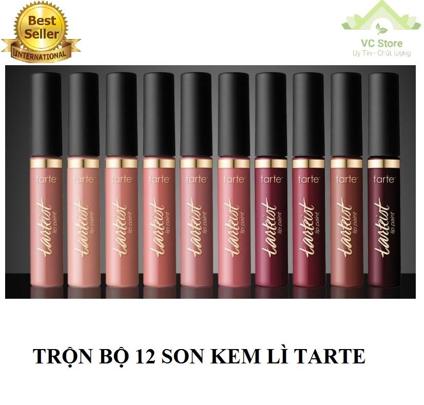 Set trọn bộ 12 cây son kem lì tarte lip gross cao cấp