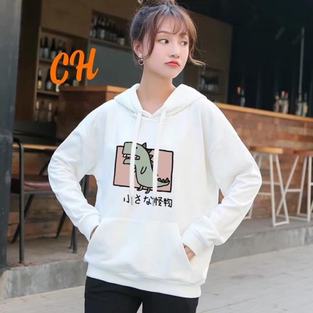 Áo Hoodie Mũ In Khủng Long Thời trang