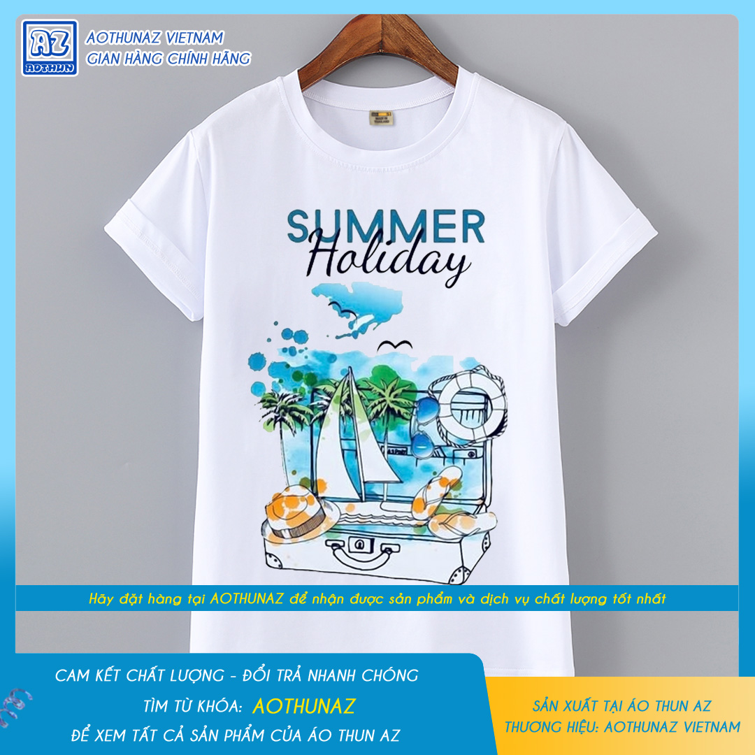 AOTHUNAZ - Áo thun nam nữ in hình du lịch biển thời trang hè trẻ trung M111