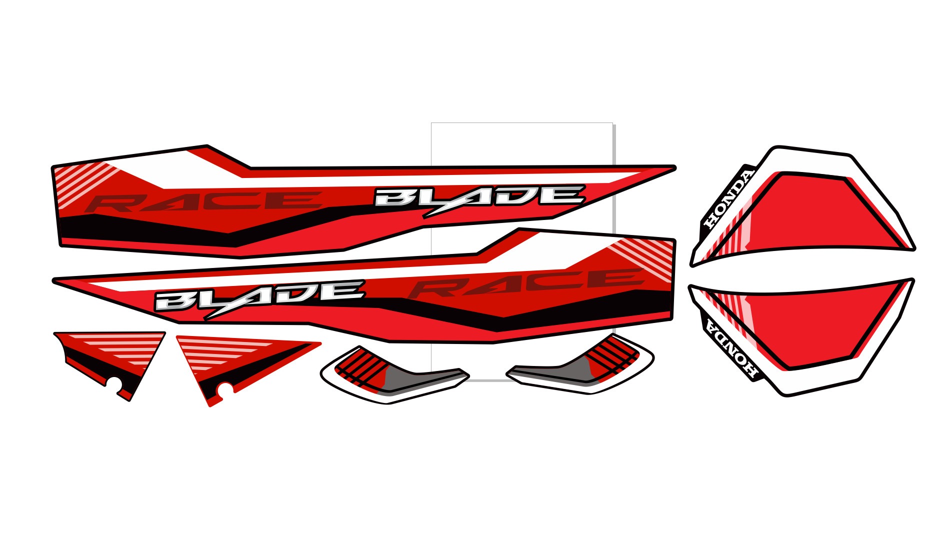 Tem RỜI HONDA WAVE BLADE 110 ZIN ĐỎ ĐEN