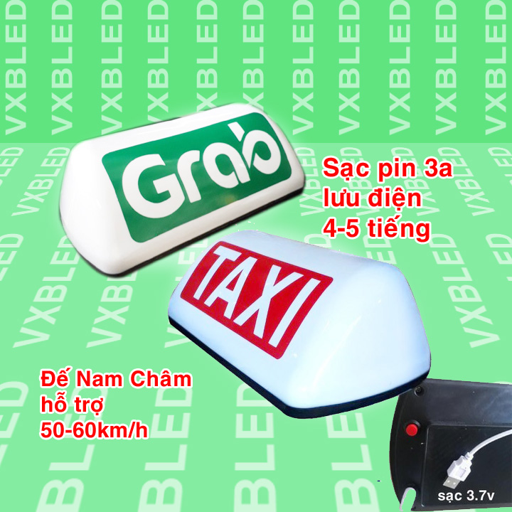 Đèn mào taxi sạc lưu điện Grap, Taxi 29x10x13cm, mua hàng ghi chú loại cần mua