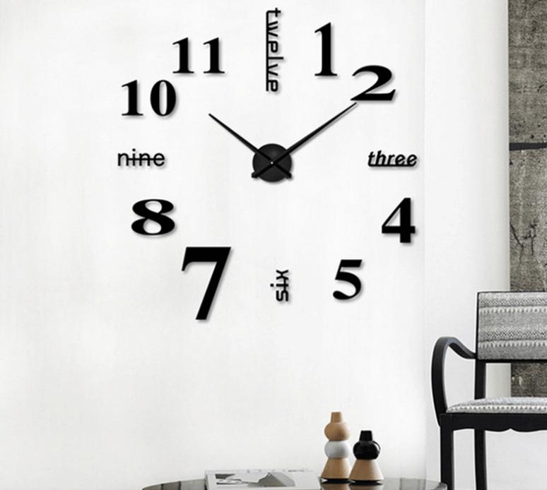 ĐỒNG HỒ NỔI 3D GẮN TƯỜNG 90cm - 120cm - DIY ĐỒNG HỒ TREO TƯỜNG TRANG TRÍ - DH072