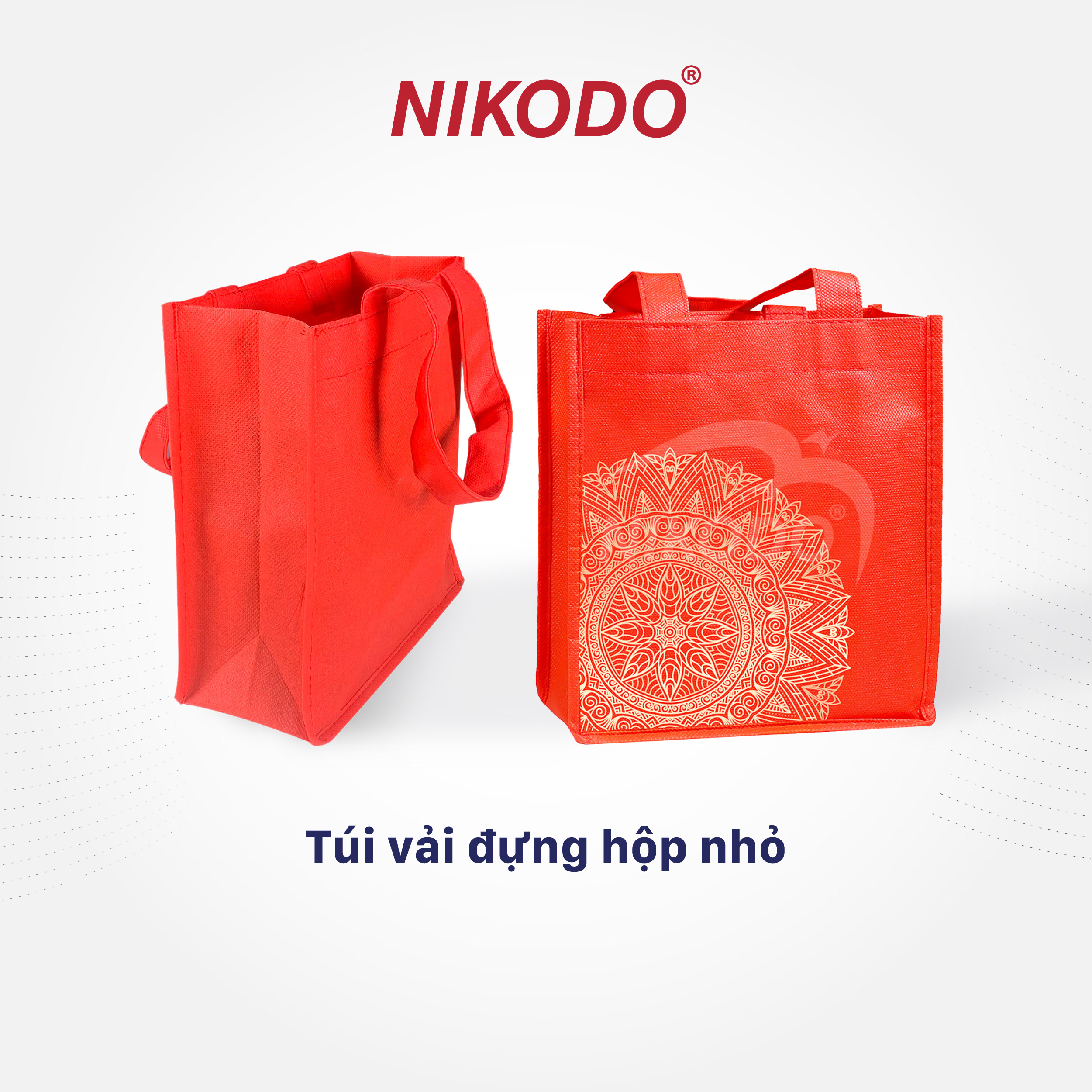 Túi vải Nikodo không dệt loại nhỏ, đựng thực phẩm, quà tặng, tái sử dụng nhiều lần, thân thiện môi trường