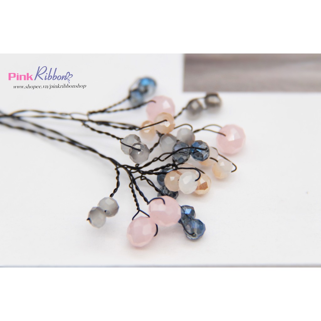 Set 2 cái -cành pha lê nhỏ làm phụ liệu may mặc, thời trang