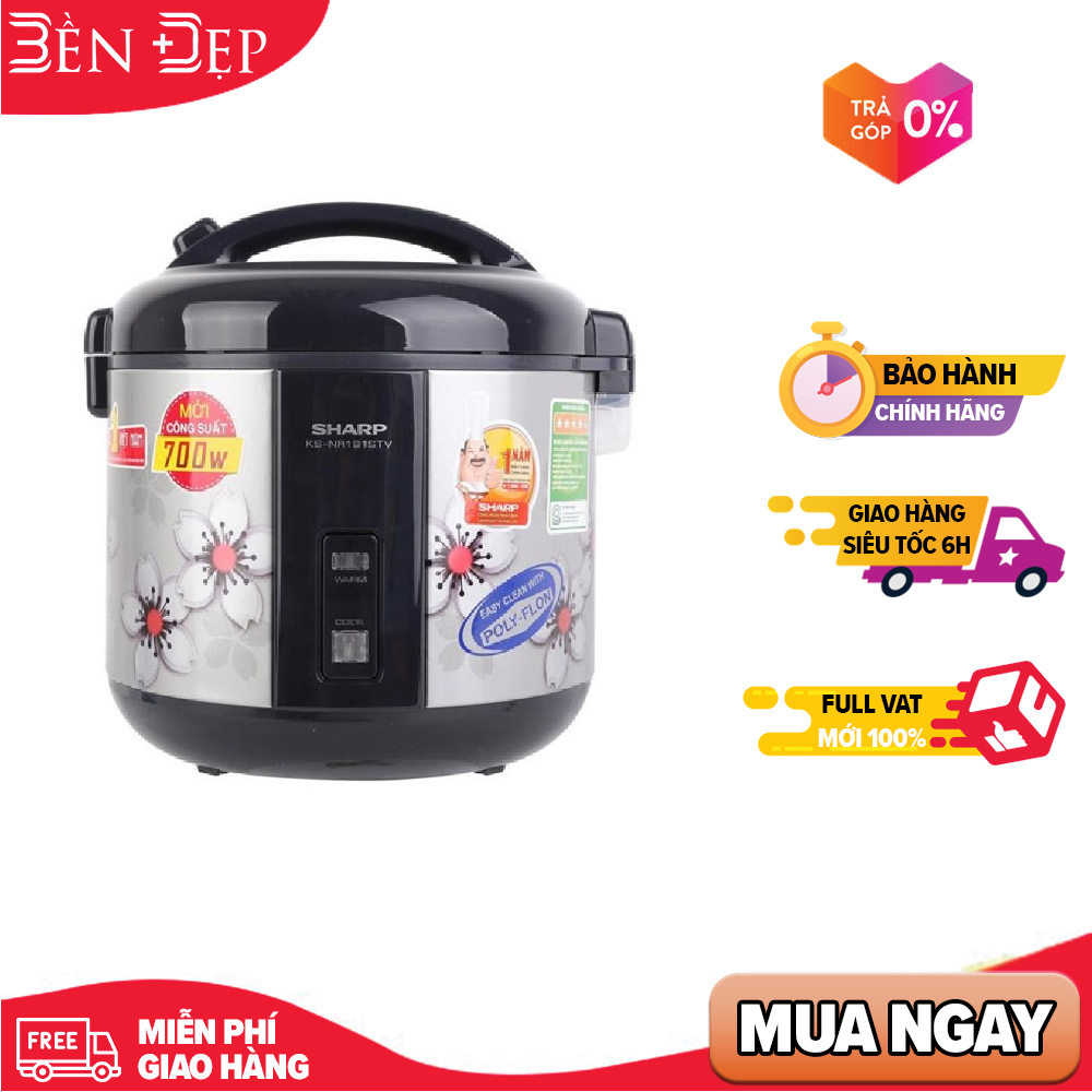 Nồi cơm điện sharp ks-nr181stv "ss" - 1.8 lít