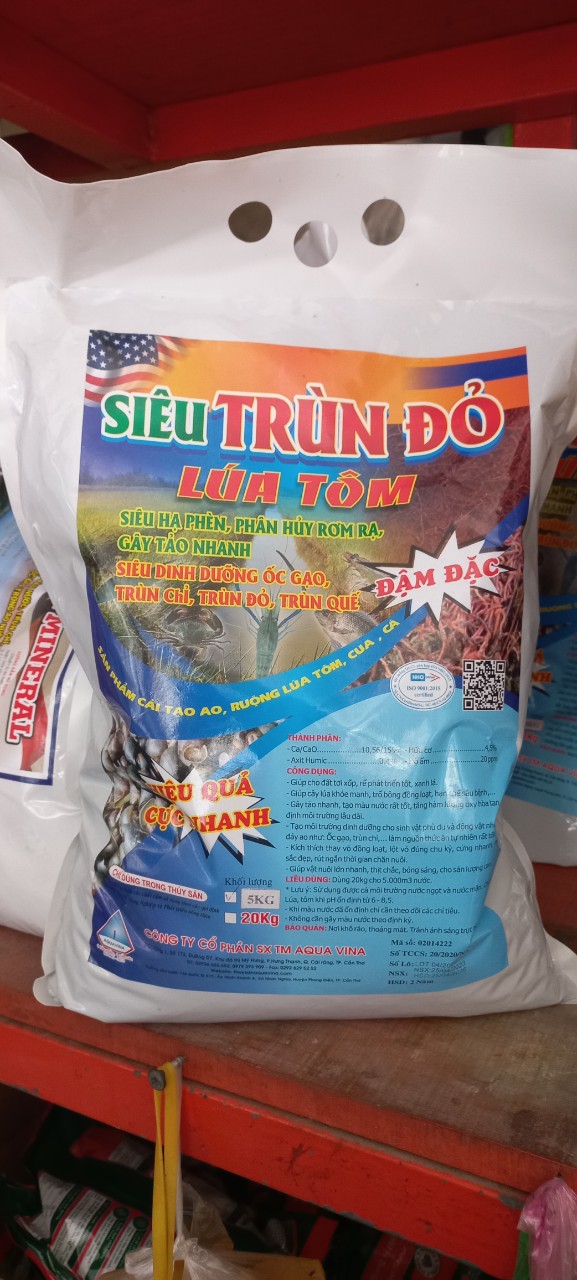 Siêu trùn chỉ thức ăn tôm cá.. gói 5kg