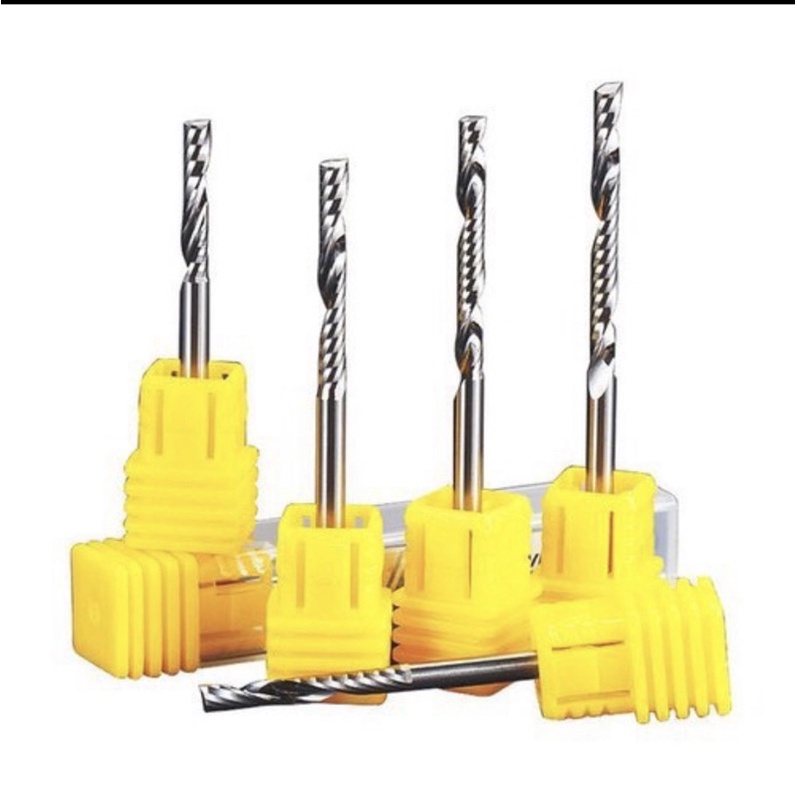 Mũi dao xoắn 1 me cnc 3.175mm x 22mm đế vàng
