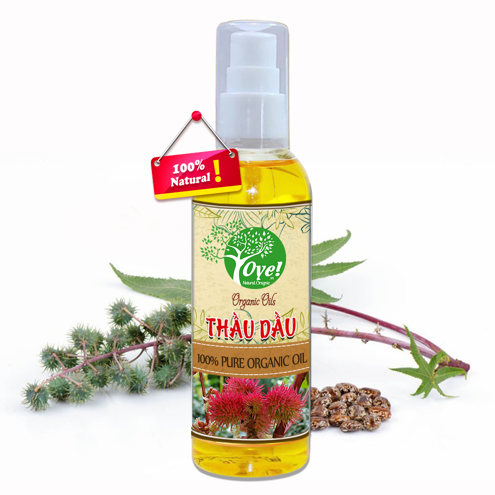 Dầu Thầu Dầu OYE Castor Pháp Nguyên Chất 100ml, Chăm Sóc Da Tóc Móng, Làm Mềm Da Tay