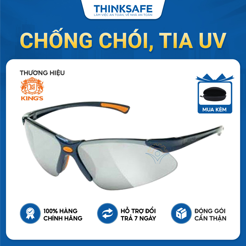 Kính bảo hộ Kings KY314B kính chống bụi chống trầy xước chống đọng hơi sương mắt kính chống tia cực tím - Bảo hộ Thinksafe