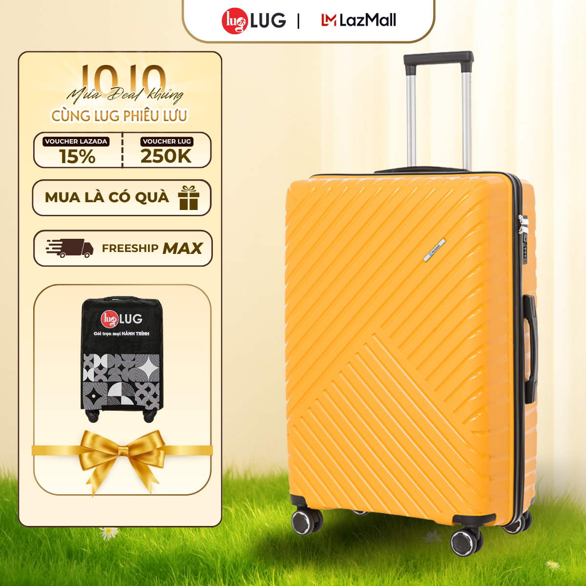 Vali Kéo LUG Holdall S20/S24/S28 MP807 - Nhựa PP chống bể vỡ, Khoá Số Âm Bảo Mật An Toàn