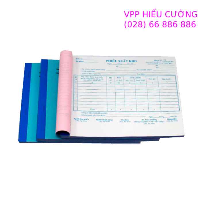 Phiếu xuất kho 2 liên . Do văn phòng phẩm Hiếu Cường cung cấp